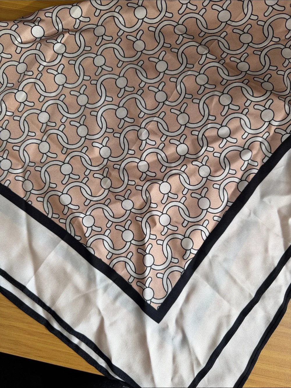 Cafuné Locked C Silk Scarf with Black Trim
